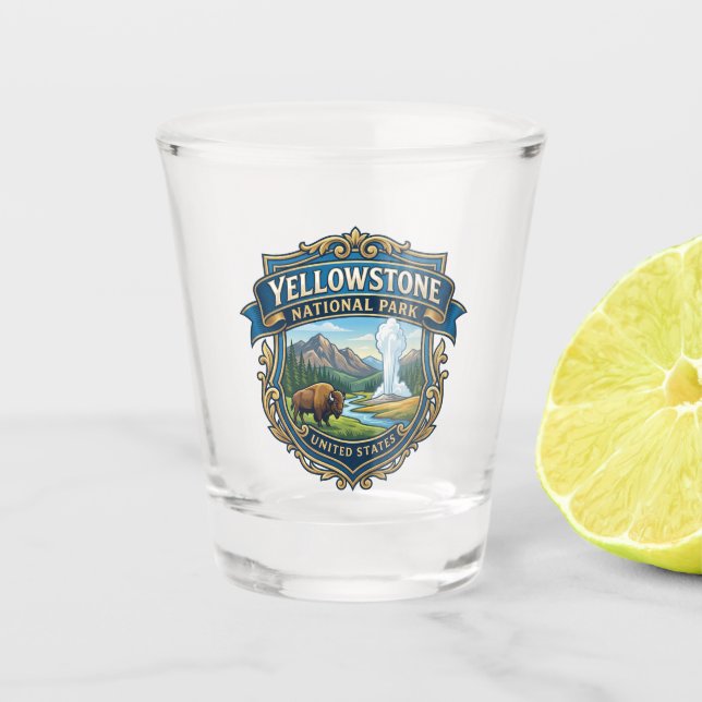 Yellowstone-Nationalpark Wyoming Schnapsglas (Vorderseite)