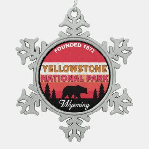 Yellowstone Nationalpark Wyoming Schneeflocken Zinn-Ornament
