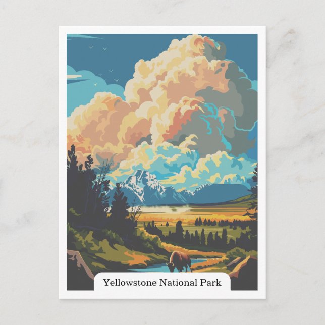 Yellowstone Nationalpark, Wyoming USA Postkarte (Vorderseite)