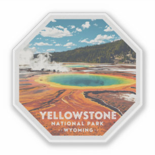 Yellowstone Nationalpark Wyoming Vintage Reise Aufkleber