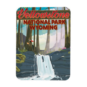 Yellowstone Nationalpark, Wyomoming Reiseplakat Magnet