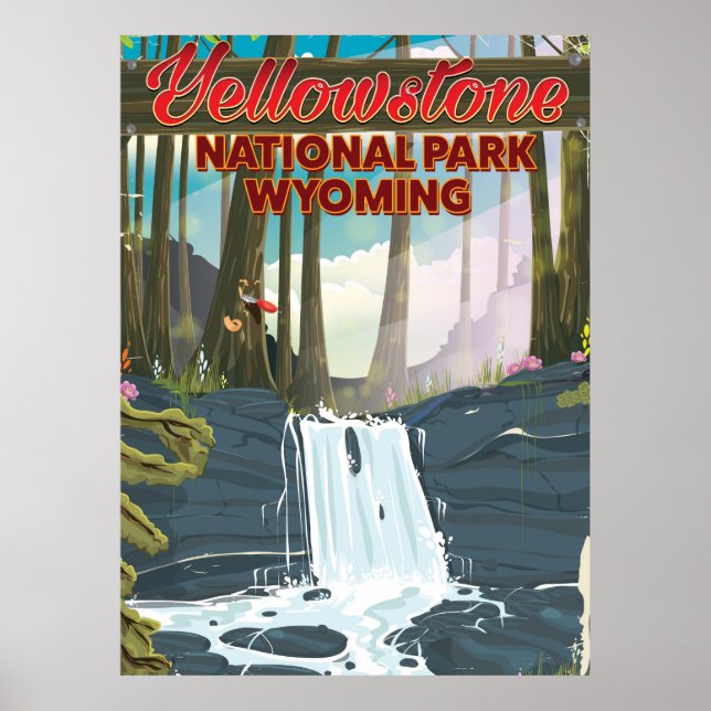 Yellowstone Nationalpark, Wyomoming Reiseplakat Poster (Vorne)