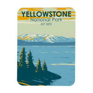 Yellowstone Nationalpark Yellowstone Lake Vintag Magnet