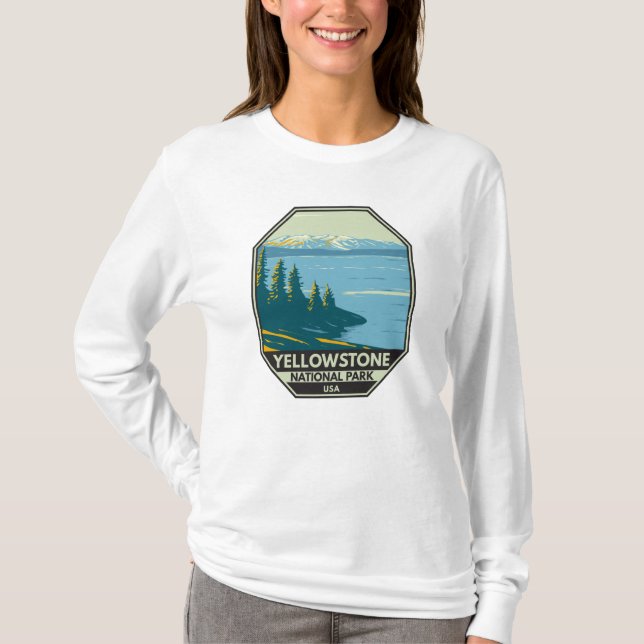 Yellowstone Nationalpark Yellowstone Lake Vintag T-Shirt (Vorderseite)
