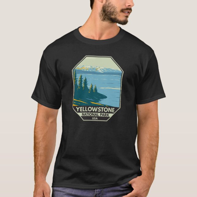 Yellowstone Nationalpark Yellowstone Lake Vintag T-Shirt (Vorderseite)