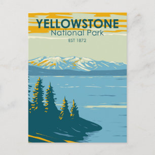 Yellowstone-Nationalpark Yellowstone Lake Vintage Postkarte