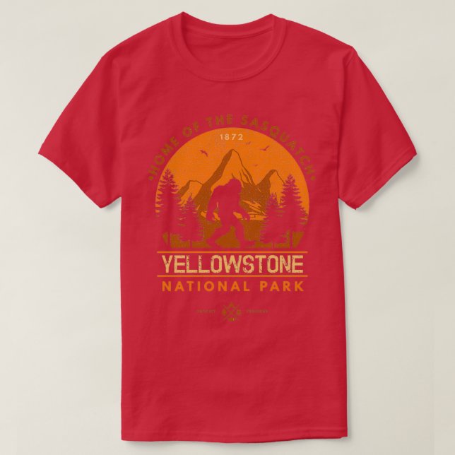 Yellowstone Nationalpark Zuhause des Sasquatch T-Shirt (Design vorne)