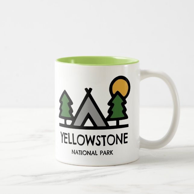 Yellowstone-Nationalpark Zweifarbige Tasse (Rechts)