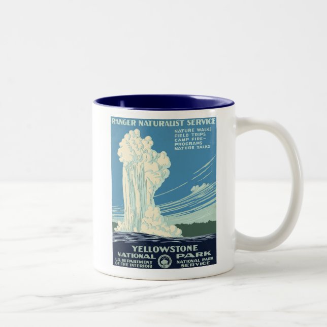 Yellowstone Nationalpark Zweifarbige Tasse (Rechts)