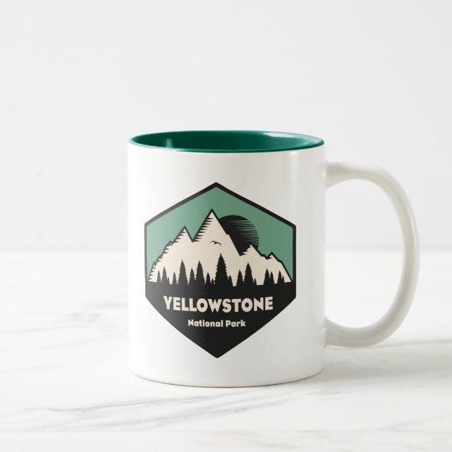Yellowstone-Nationalpark Zweifarbige Tasse (Rechts)