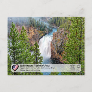 Yellowstone NP - Fälle von Obergelbstein Postkarte