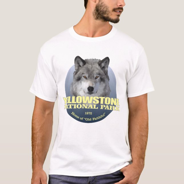 Yellowstone NP (Grauer Wolf)2 WT T-Shirt (Vorderseite)