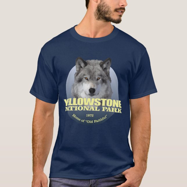 Yellowstone NP (Grauer Wolf)2 WT T-Shirt (Vorderseite)