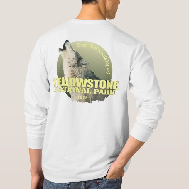 Yellowstone NP (Grauer Wolf) WT T-Shirt (Rückseite)