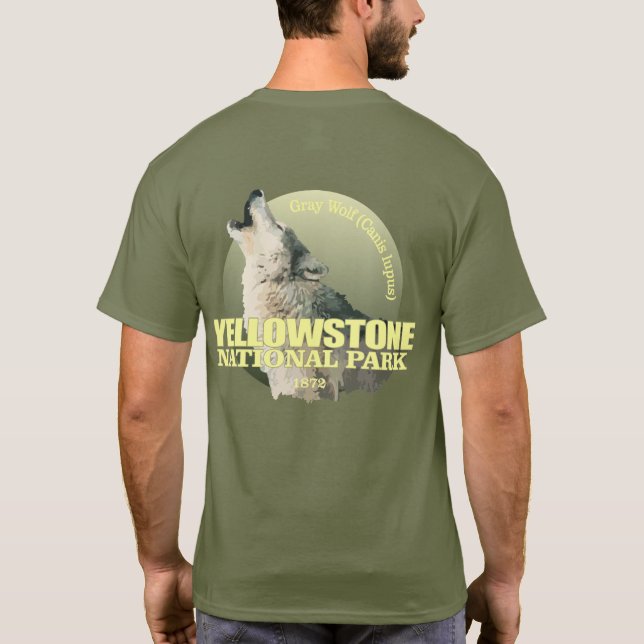 Yellowstone NP (Grauer Wolf) WT T-Shirt (Rückseite)