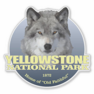 Yellowstone NP (Wolf)2 WT Aufkleber
