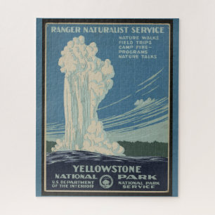 Yellowstone Old Faithity Park Vintage Poster Puzzle
