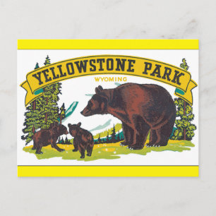 Yellowstone Park_Vintage Travel Poster Artwork Postkarte
