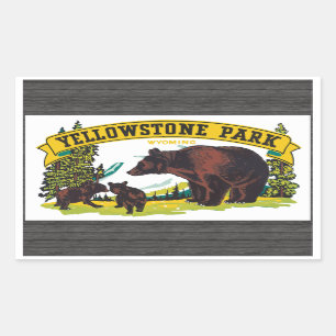 Yellowstone-Park Wyoming, Vintag Rechteckiger Aufkleber