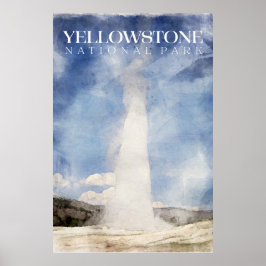 Yellowstone Poster, alte feine Geyser-Printwerbung Poster