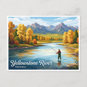 Yellowstone River Livingston Montana Postkarte