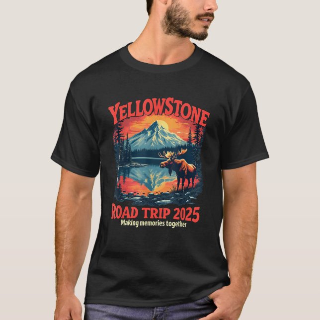 Yellowstone Road Trip 2025 National Park Outdoor F T-Shirt (Vorderseite)