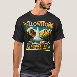 Yellowstone-Roadtrip 2025 Retro-Reisefamilie T-Shirt
