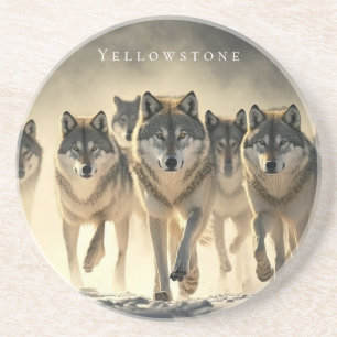 Yellowstone Sandstone Untersetzer Wolves