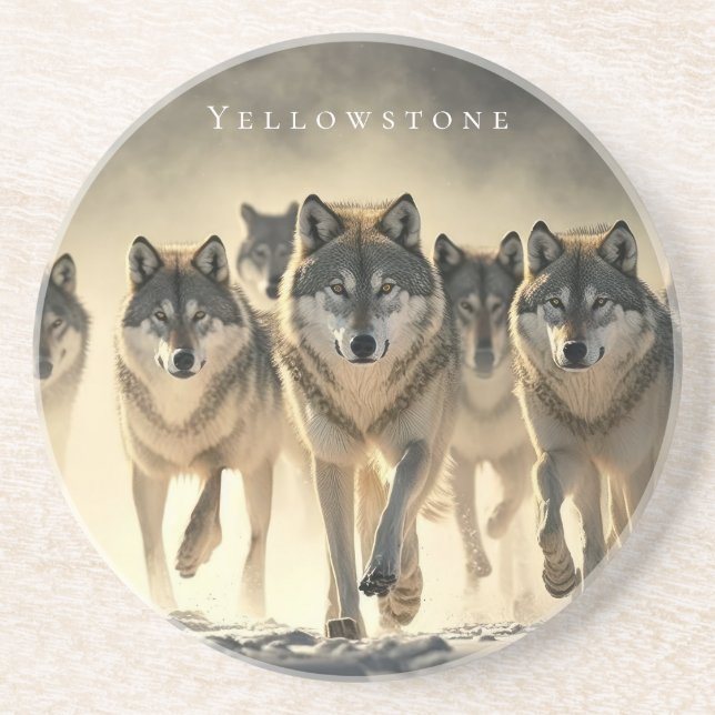 Yellowstone Sandstone Untersetzer Wolves (Vorne)