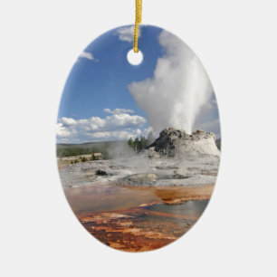 YELLOWSTONE-SCHLOSS-GEYSIR KERAMIKORNAMENT