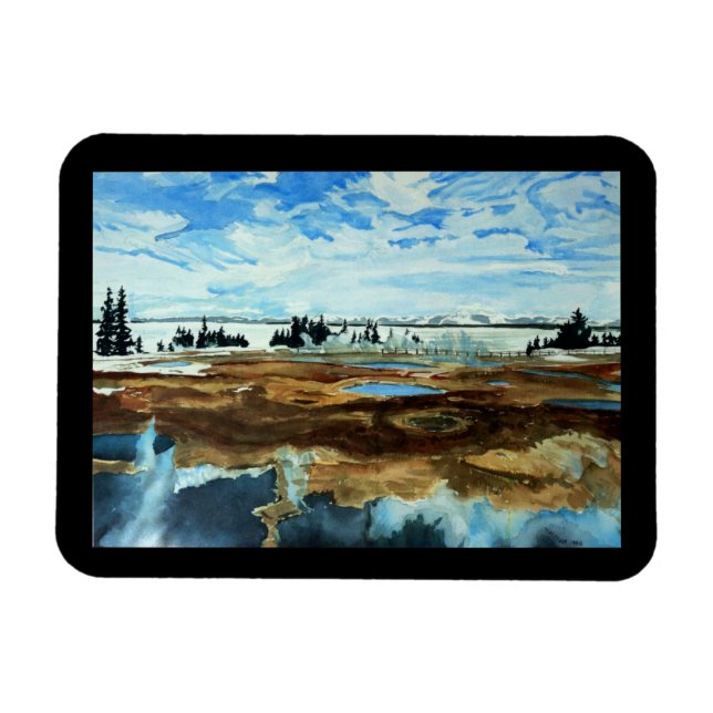 Yellowstone See im Winter Card Magnet (Horizontal)