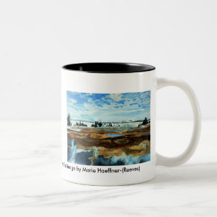 Yellowstone See in der Winter-Tasse Zweifarbige Tasse