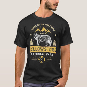 Yellowstone T Shirt National Park Gray Wolf - Vint