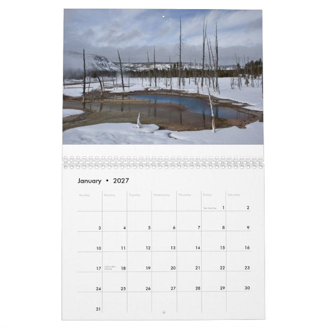 Yellowstone und Tetons Kalender (Jan 2027)