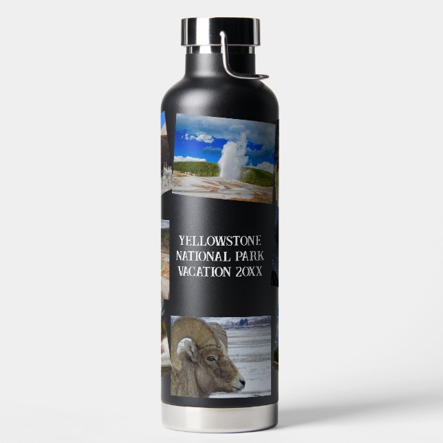 Yellowstone Urlaub 8 Fotos Text personalisieren Trinkflasche (links)