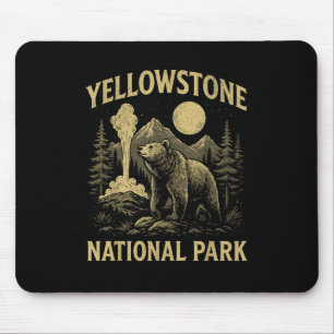 Yellowstone US-Nationalpark Bär Vintage-Camping Mousepad