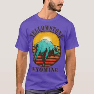 Yellowstone US-Nationalpark Wyoming Bison Wandern T-Shirt