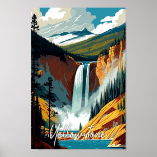Yellowstone USA Vintage Art Illustration Poster