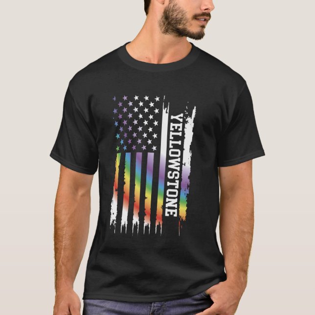 Yellowstone Vereinte Staaten Rainbow in den USA T-Shirt (Vorderseite)