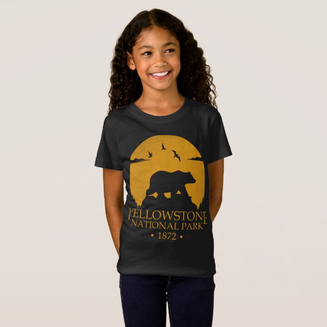 Yellowstone Vintag Retro Bear USA Nationalpark T-Shirt (Vorne ganz)