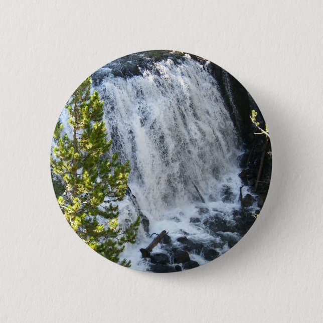 Yellowstone Wasserfall Button (Vorderseite)