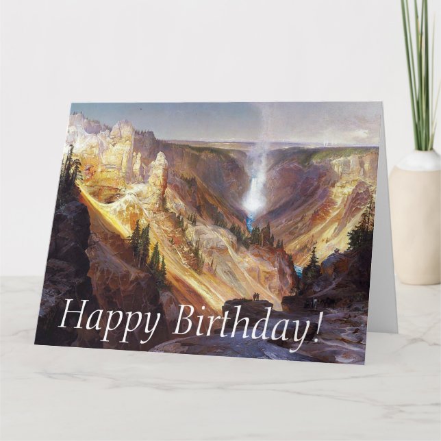 Yellowstone Wasserfall Canyon Big Birthday Card Karte (Vorderseite)