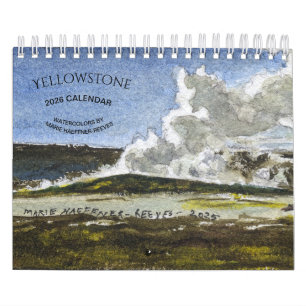 YELLOWSTONE WATERCOLORS 2026 KALENDER