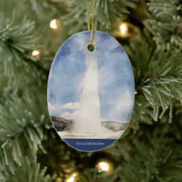 Yellowstone Weihnachtsbaum Keramik Ornament
