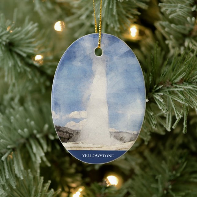 Yellowstone Weihnachtsbaum Keramik Ornament (Baum)