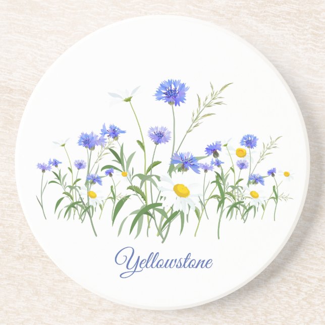 Yellowstone Wildblumen Sandstone Untersetzer (Vorne)