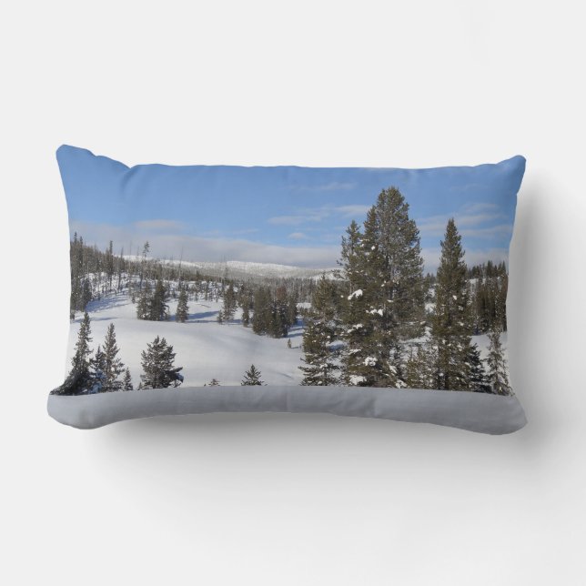 Yellowstone Winterlandschaft Fotografie Lendenkissen (Vorderseite)