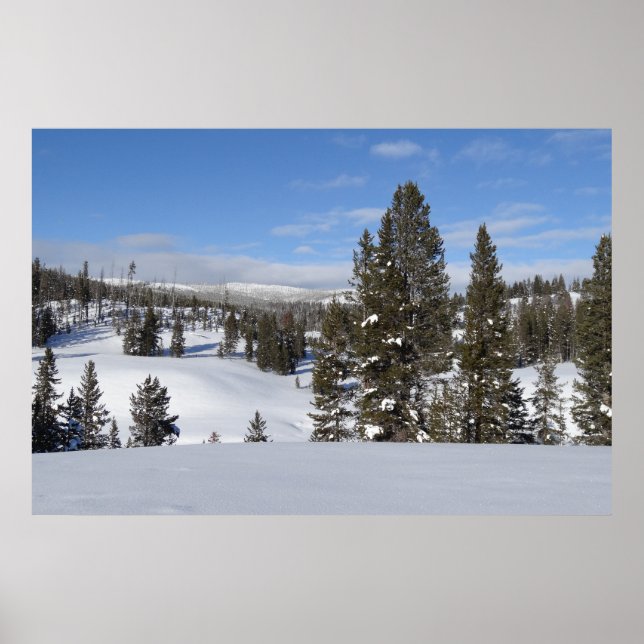 Yellowstone Winterlandschaft Fotografie Poster (Vorne)