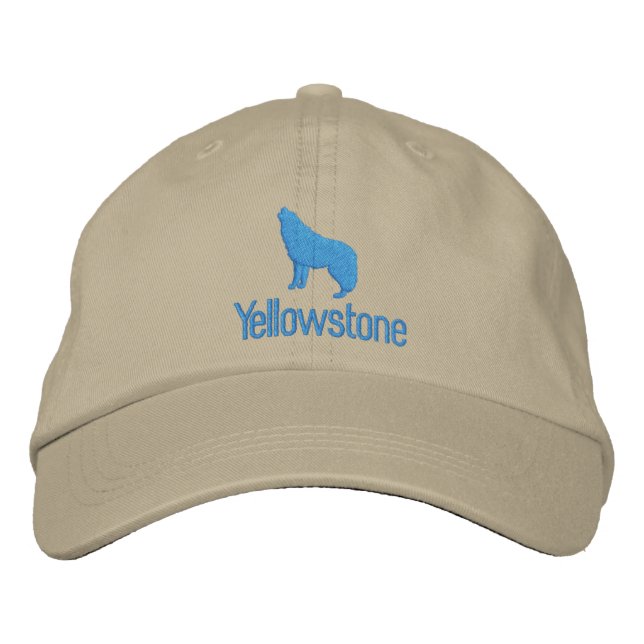 Yellowstone Wolf bestickte Baseballkappe (Vorderseite)