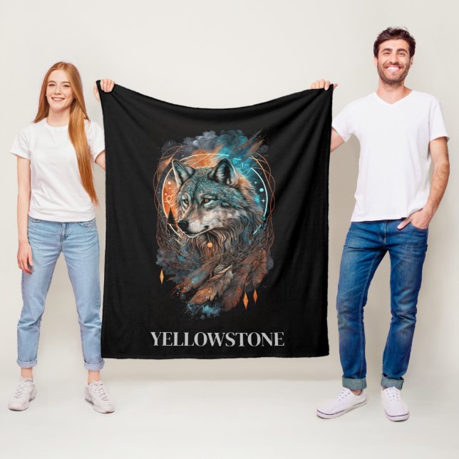 Yellowstone Wolf Fleece Blanket (Beispiel)